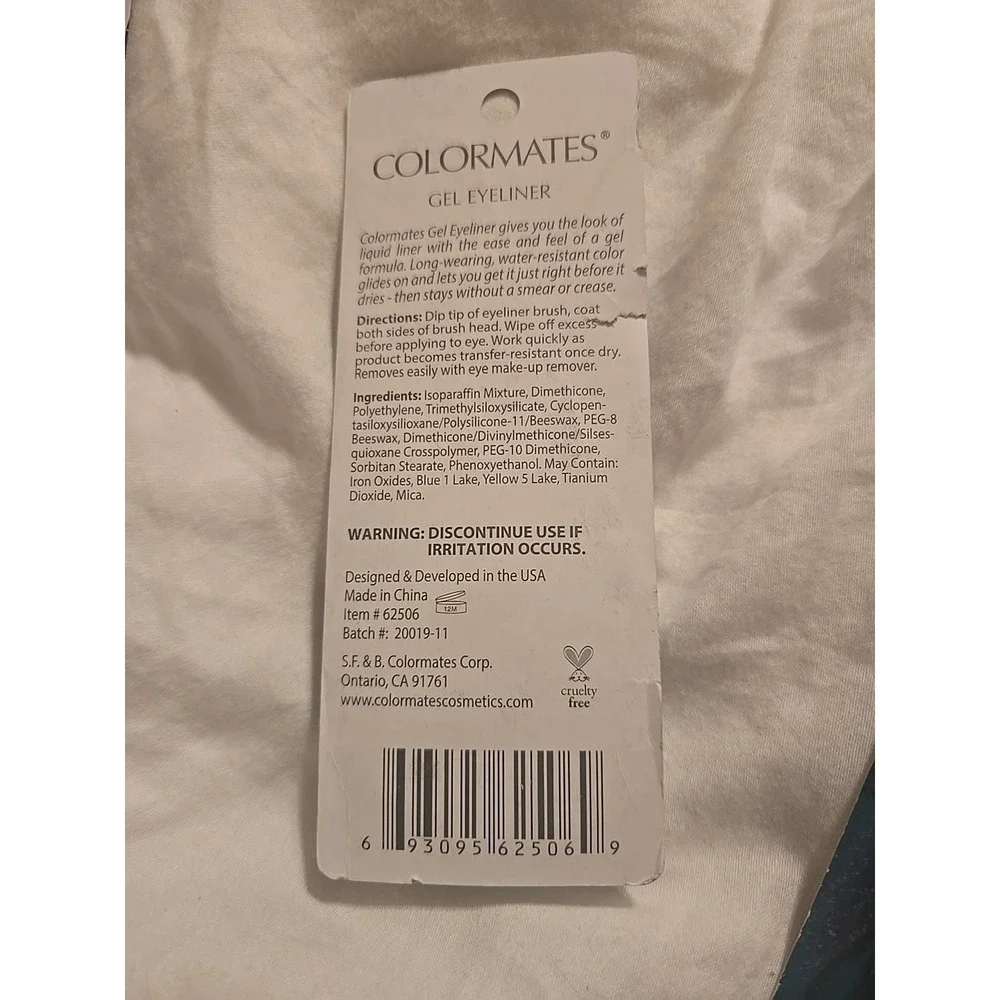 COLORMATES Gel Eyeliner Black 62506 Waterproof‎ Long Lasting Quick Drying